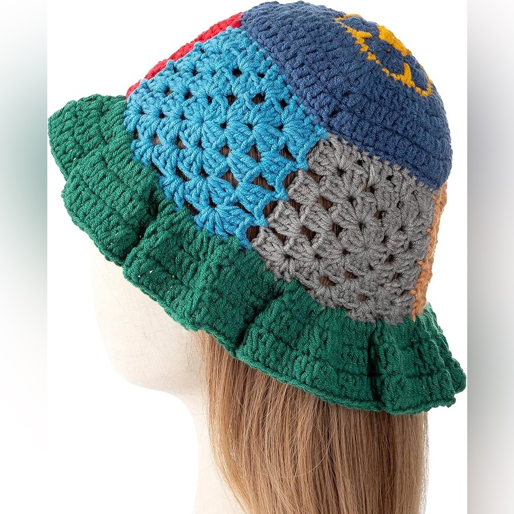 Crocheted Colorblock Bucket Hat - Picture 8 of 8